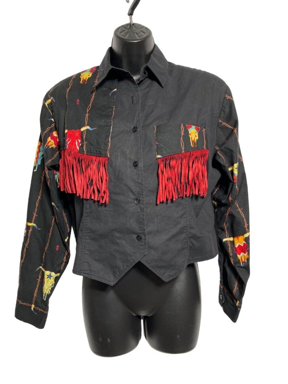 Vintage Longhorn By Niver Western Wear Jacket Bolero Crop Fringe